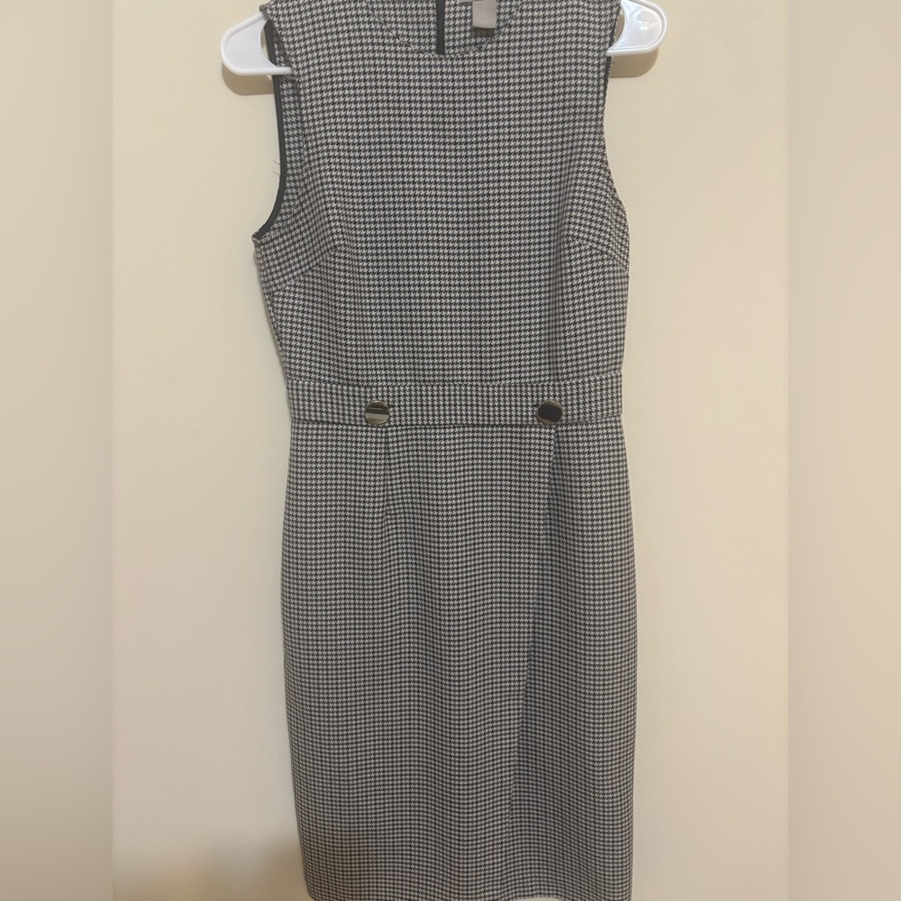 H&M dress, size S, faux wrap, black/white check